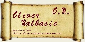 Oliver Malbašić vizit kartica